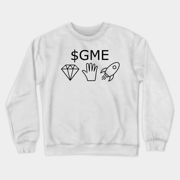 $GME Diamond Hand Rocket (black) Crewneck Sweatshirt by Big Term Designs